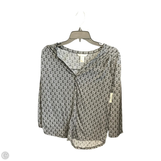 Top Long Sleeve By H&m In Black & Grey, Size: M