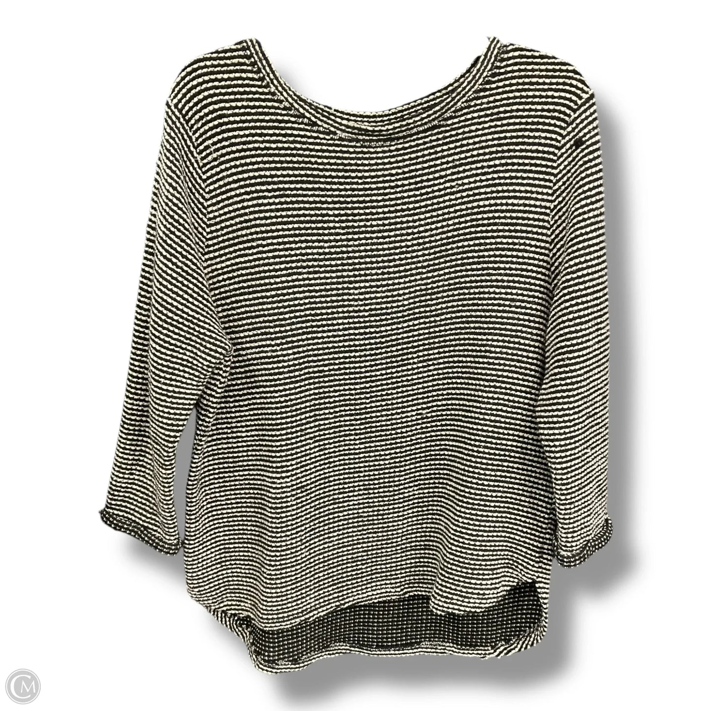 Top 3/4 Sleeve By H&m In Black & White, Size: M