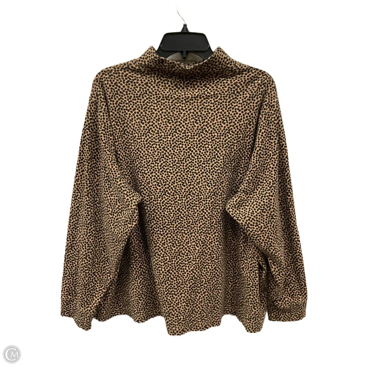 Top Long Sleeve By Lands End In Animal Print, Size: 2x