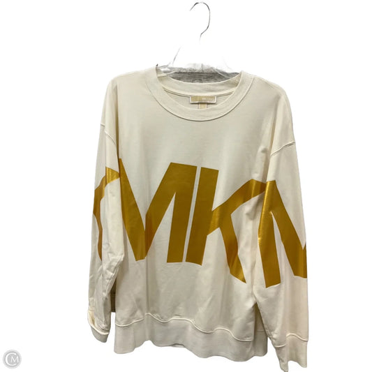 Sweatshirt Crewneck By Michael By Michael Kors In Cream & Yellow, Size: Xl