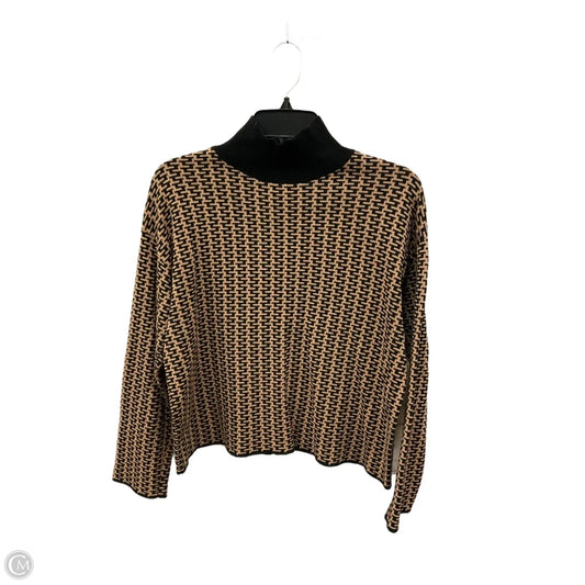 Top Long Sleeve By Ann Taylor In Black & Tan, Size: L