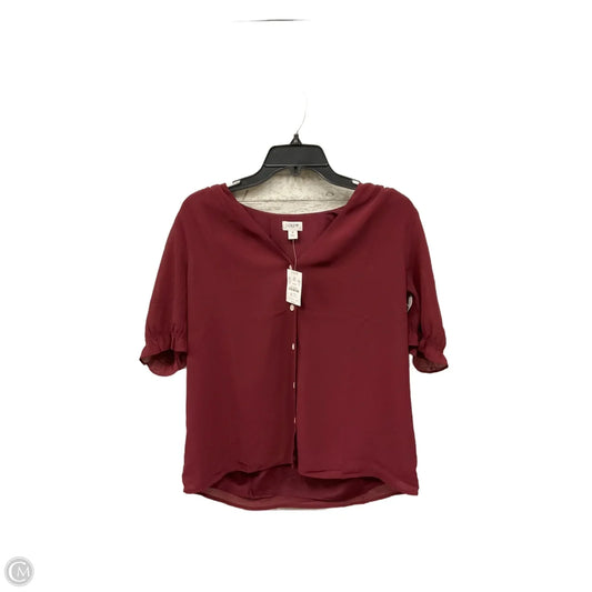 Blouse Long Sleeve By J. Crew In Maroon, Size: S