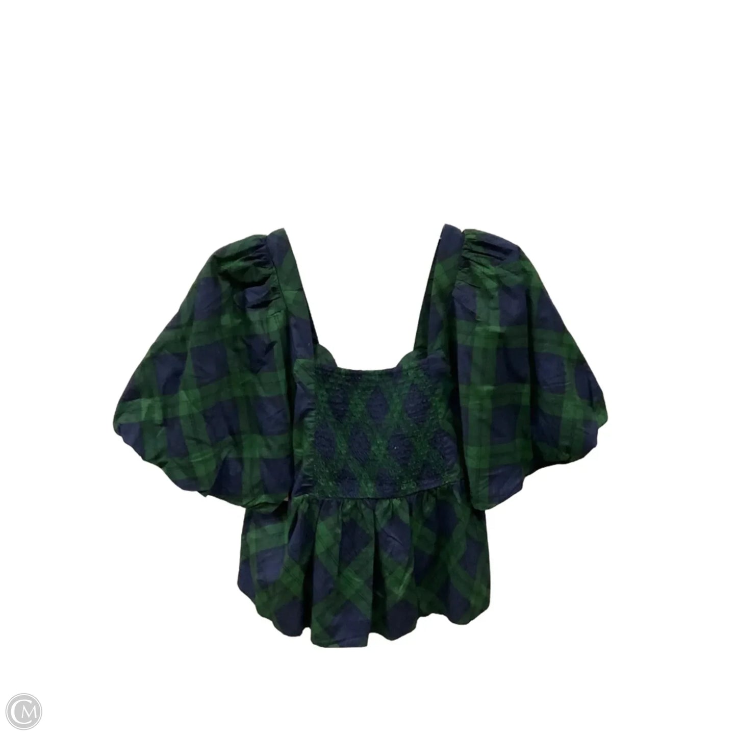 Top Short Sleeve By Old Navy In Plaid Pattern, Size: L