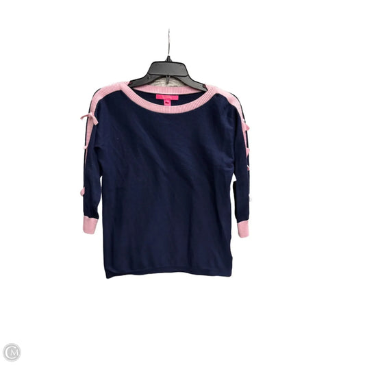 Top 3/4 Sleeve Designer By Lilly Pulitzer In Navy, Size: Xxs