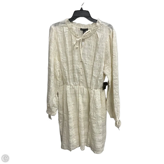 Dress Casual Midi By Saks Fifth Avenue In Cream, Size: Xl
