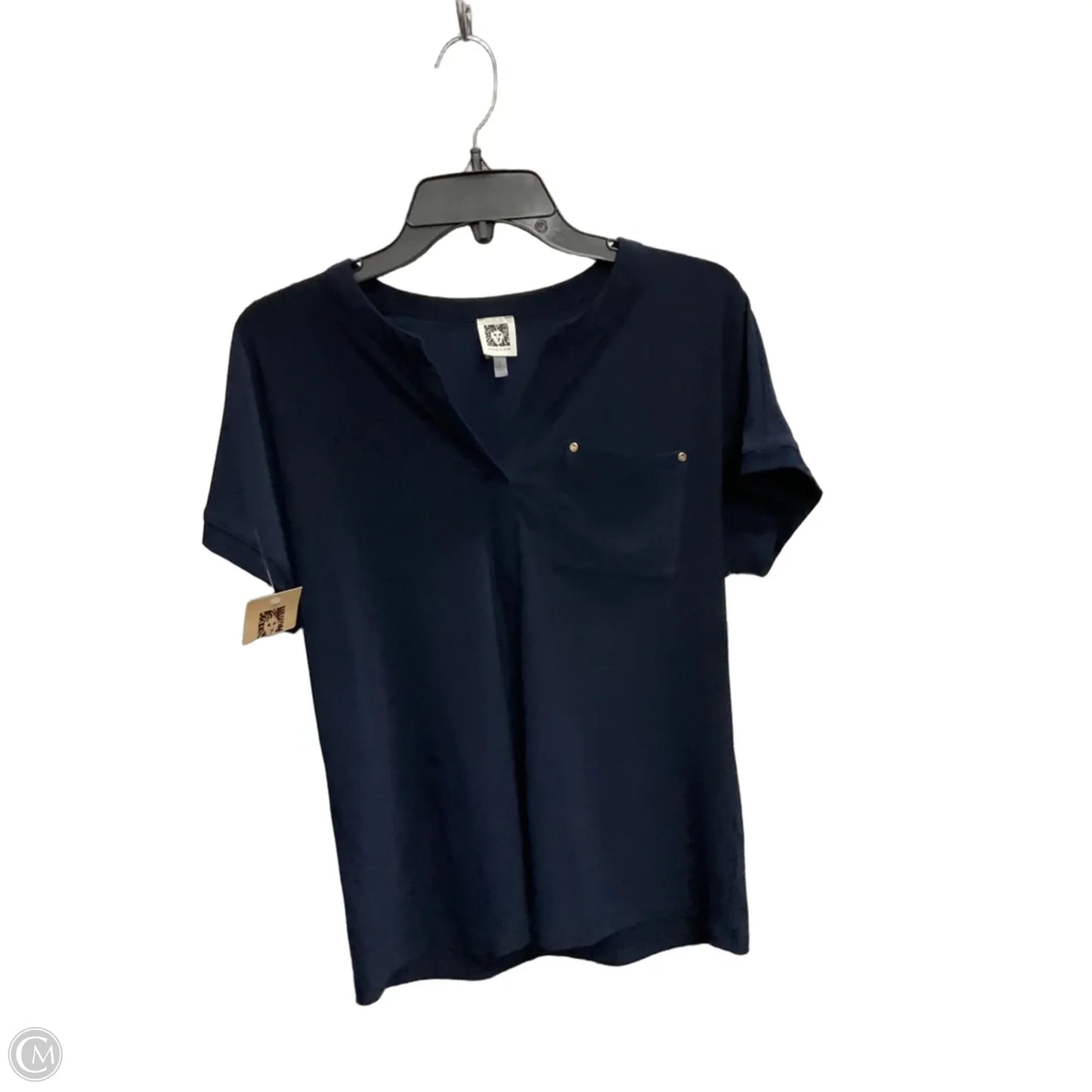 Top Short Sleeve By Anne Klein In Navy, Size: S
