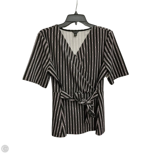 Top Short Sleeve By Ann Taylor In Black & Purple, Size: L