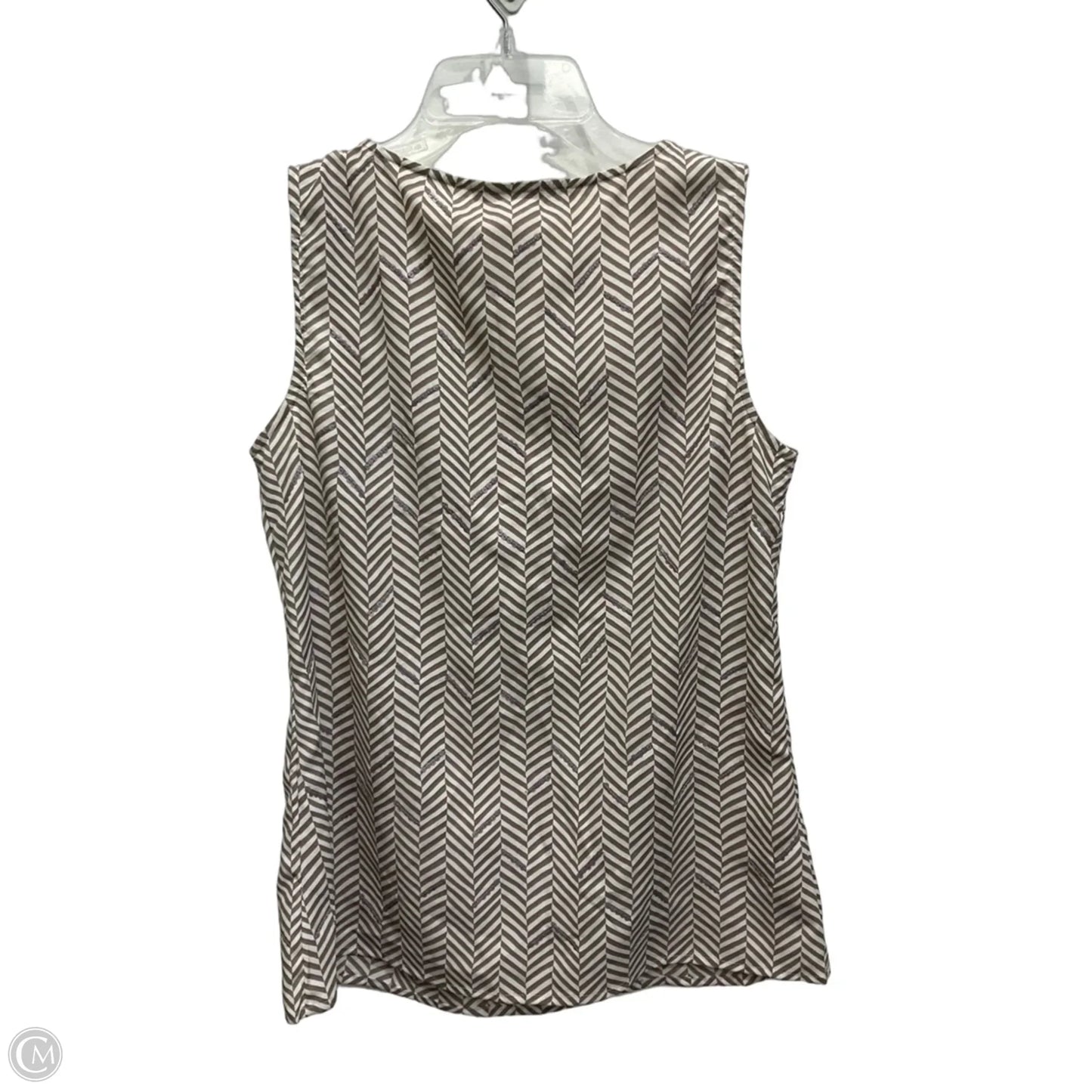 Top Sleeveless By Loft In Tan & White, Size: Sp