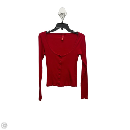 Top Long Sleeve By Skims In Red, Size: L
