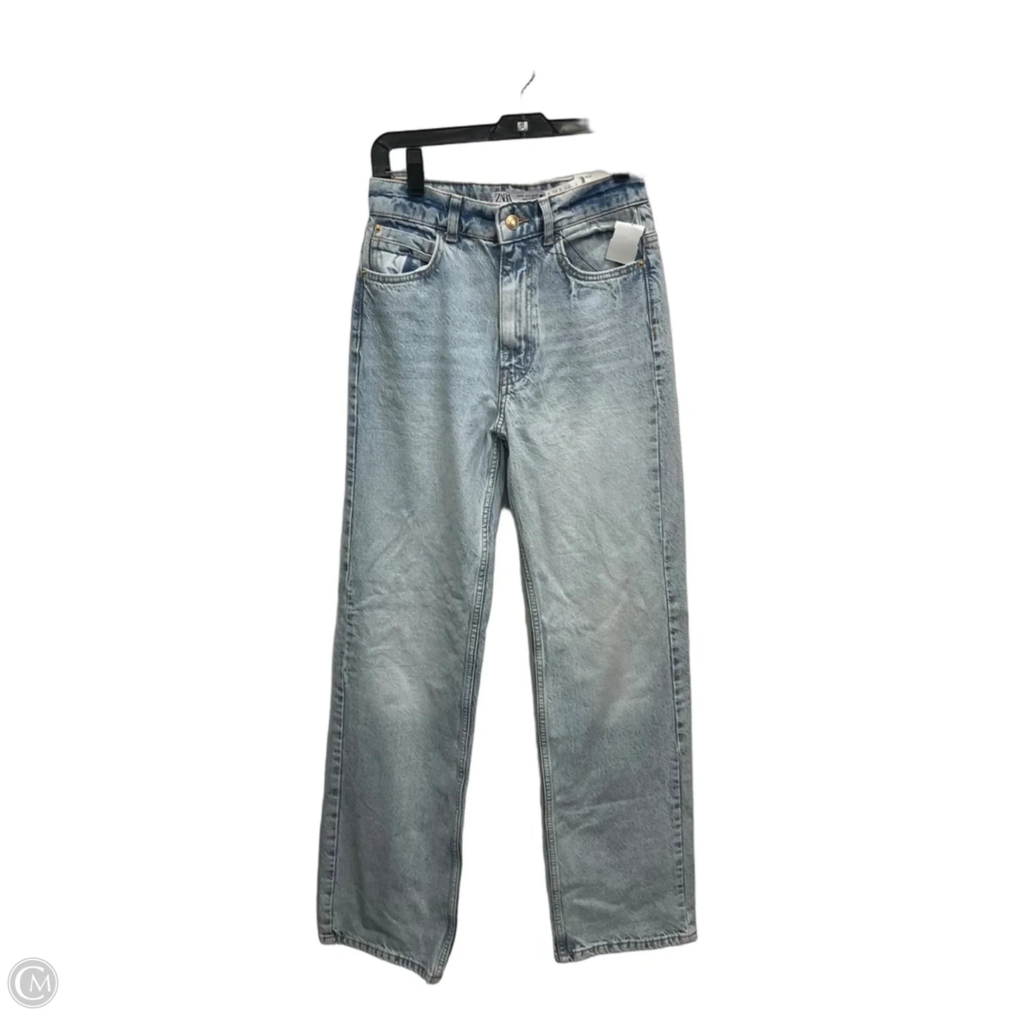 Jeans Flared By Zara In Blue Denim, Size: 12