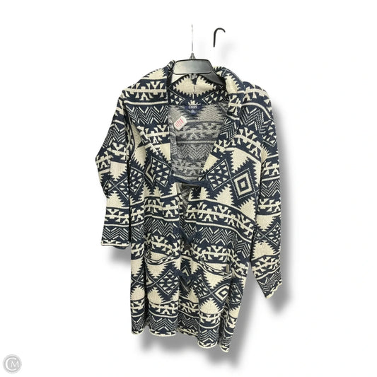 Cardigan By Chaps In Blue & White, Size: M
