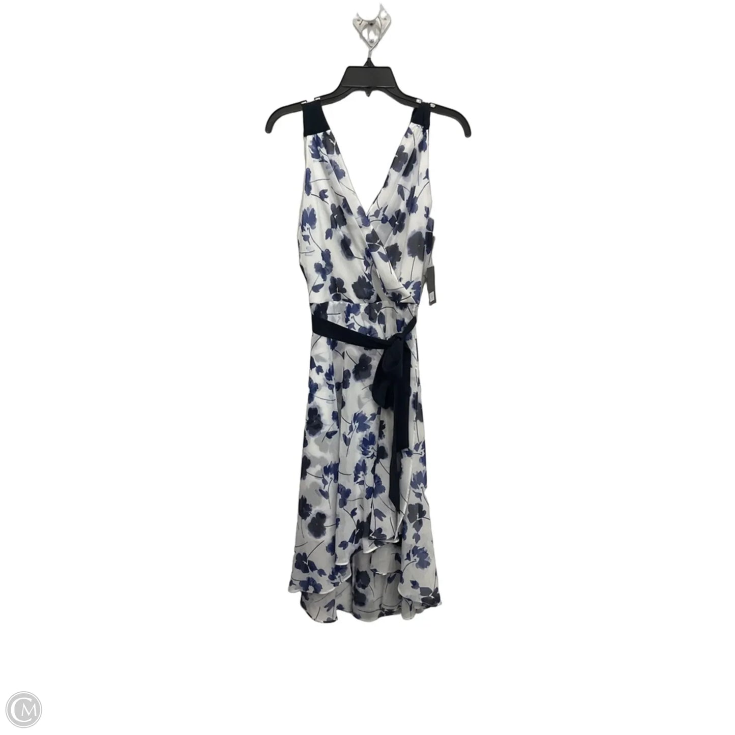 Dress Casual Midi By Dkny In Blue & White, Size: M