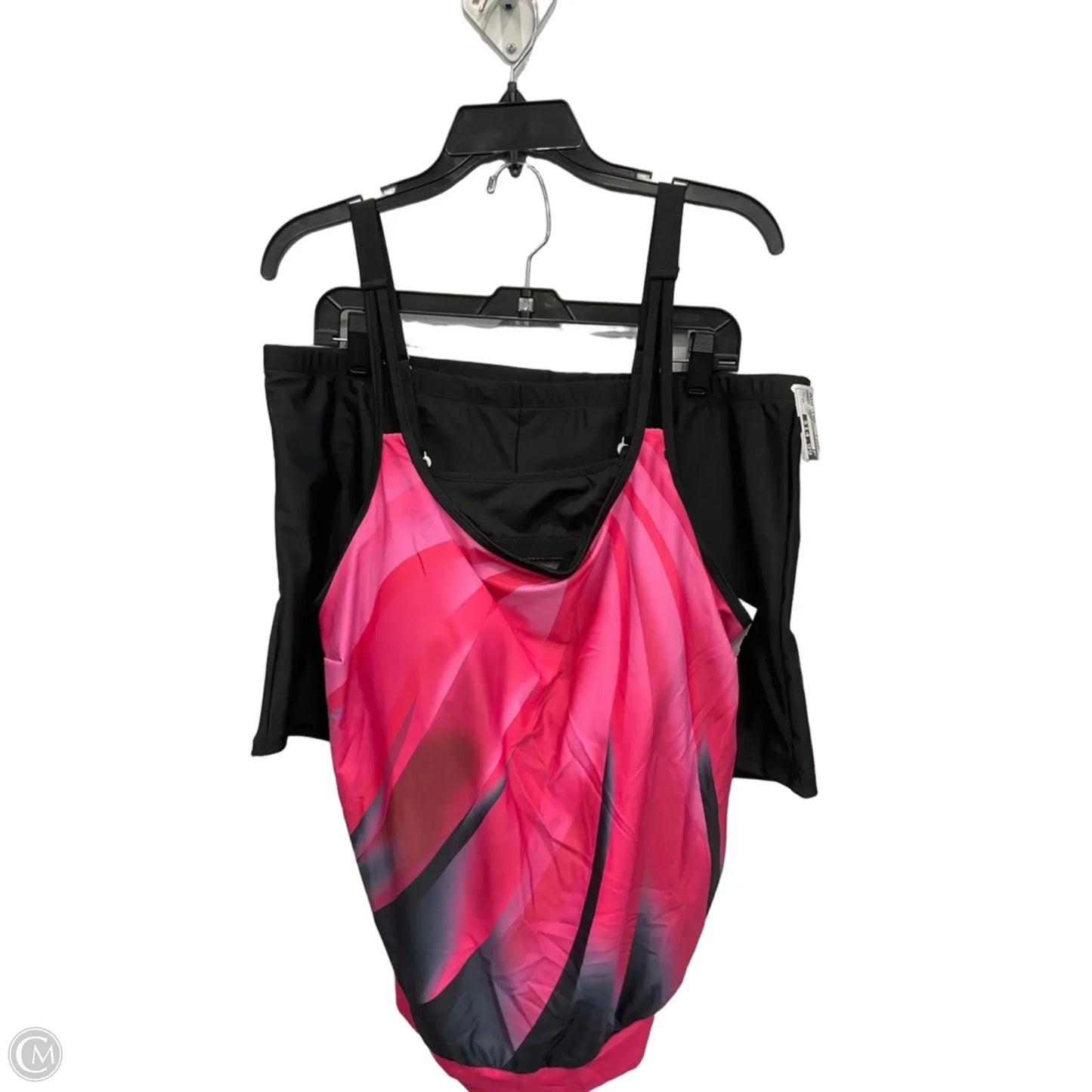 Swimsuit 2pc By Clothes Mentor In Black & Pink, Size: 3x
