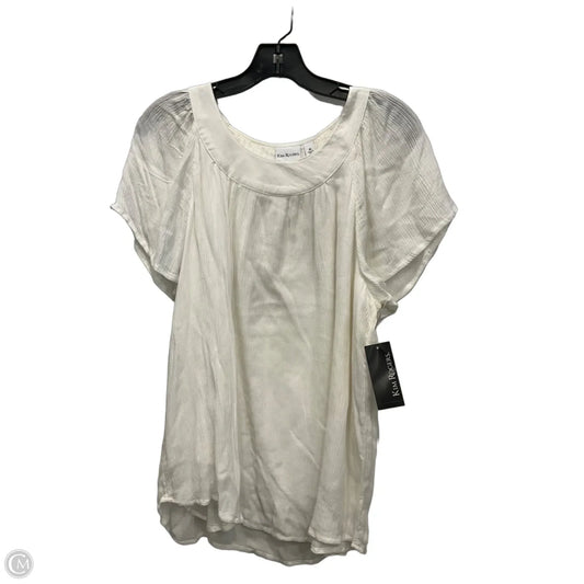 Top Short Sleeve By Kim Rogers In Ivory, Size: Xl