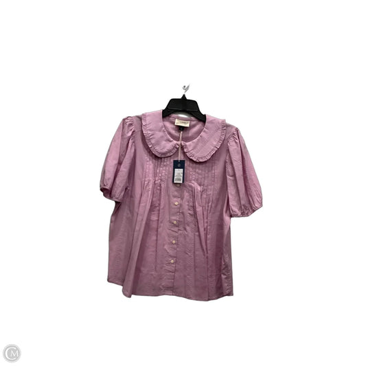 Blouse Short Sleeve By Universal Thread In Purple, Size: L