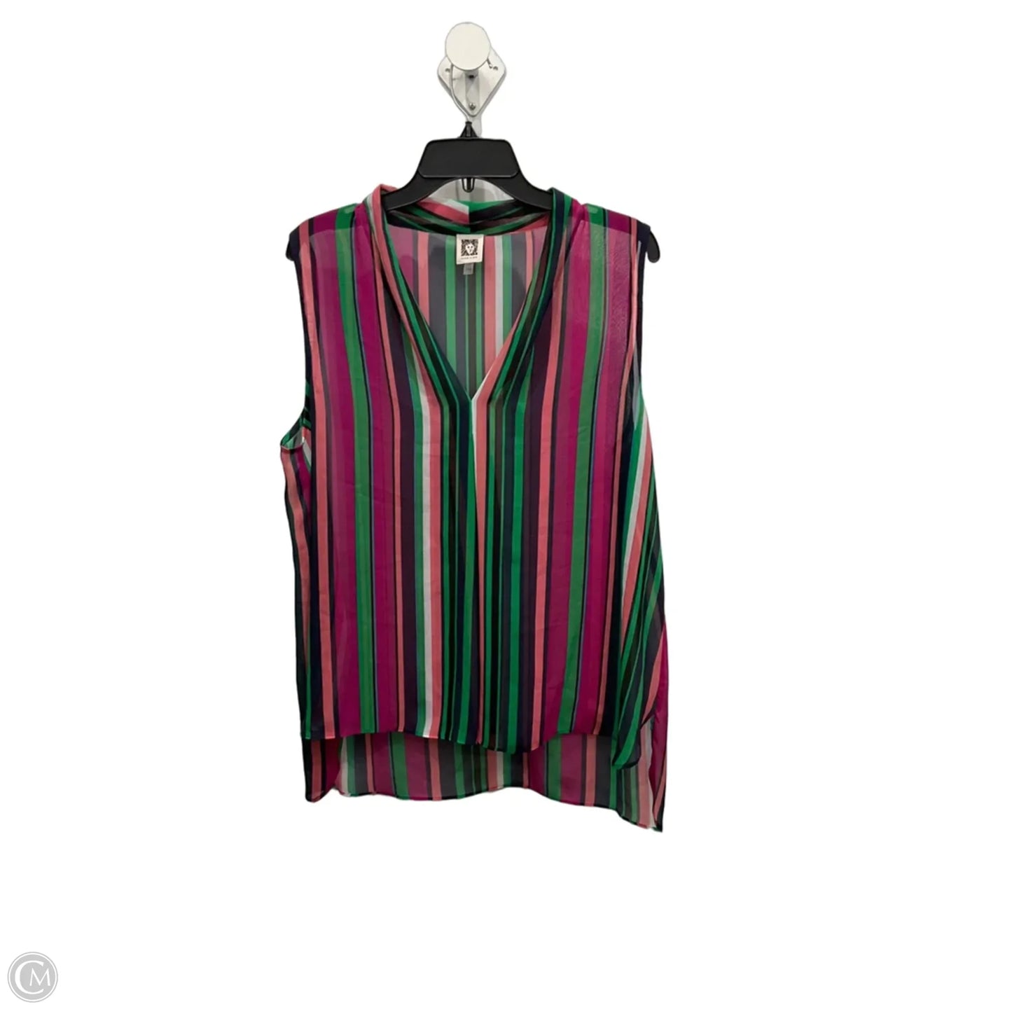 Top Sleeveless By Anne Klein In Striped Pattern, Size: Xl