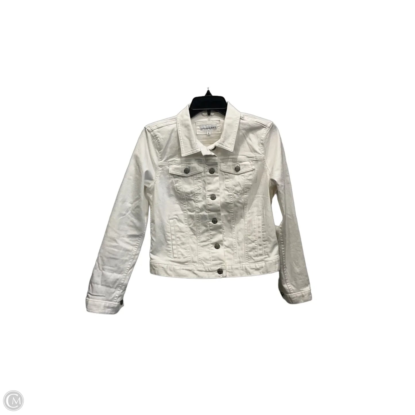 Jacket Denim By Loft In White Denim, Size: S