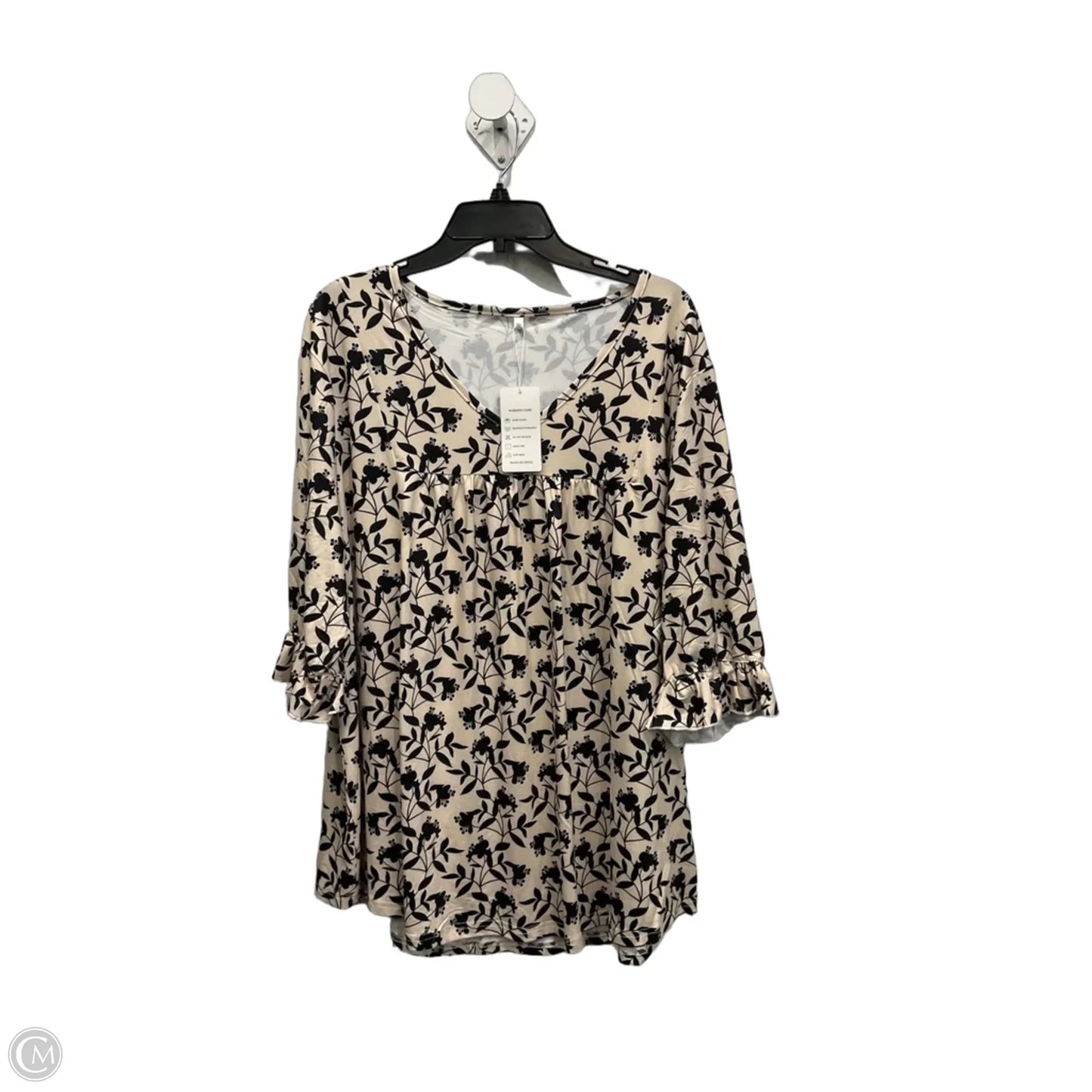 Top 3/4 Sleeve By Clothes Mentor In Floral Print, Size: 3x
