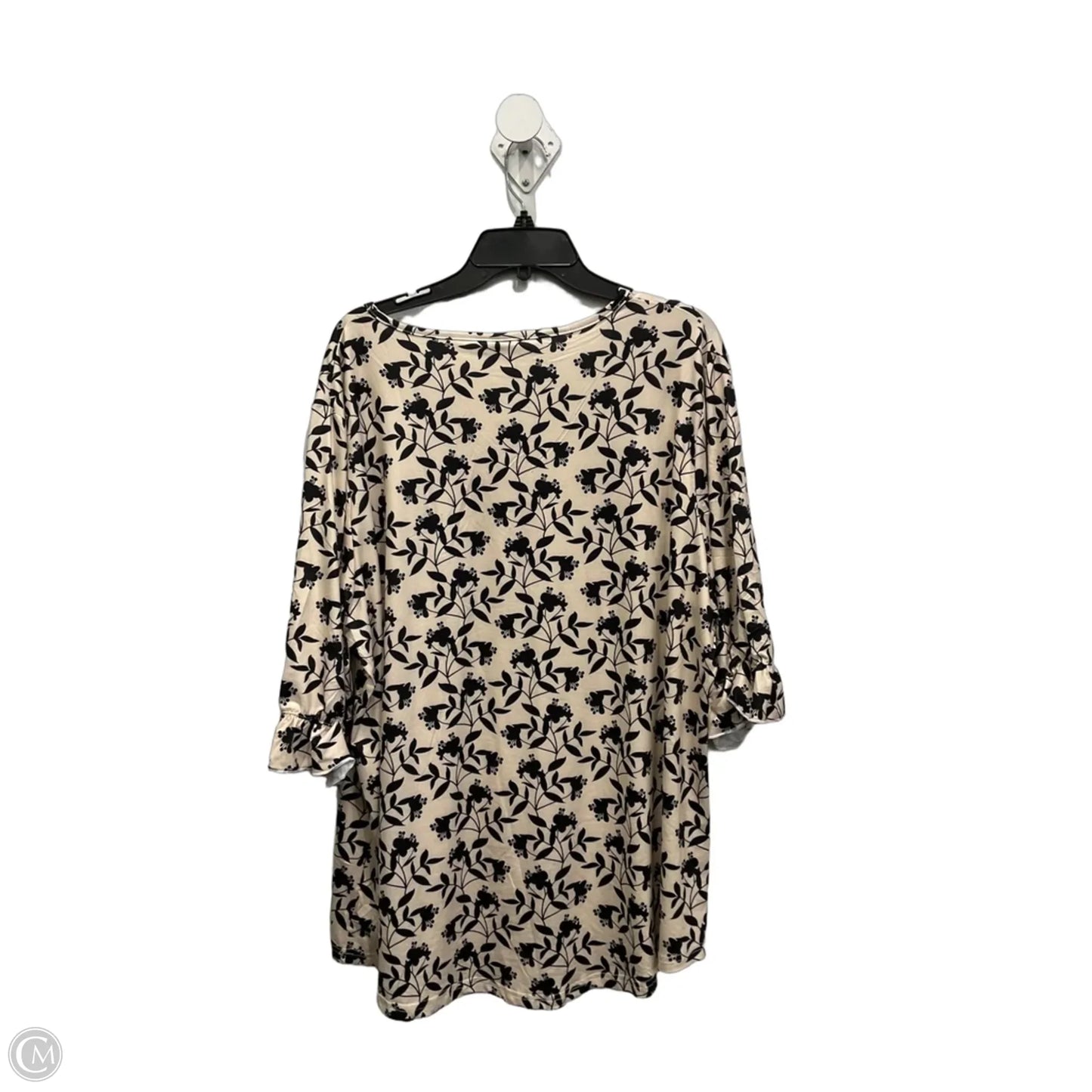 Top 3/4 Sleeve By Clothes Mentor In Floral Print, Size: 3x