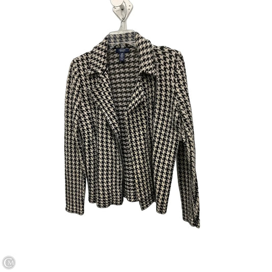 Cardigan By Chaps In Checkered Pattern, Size: L