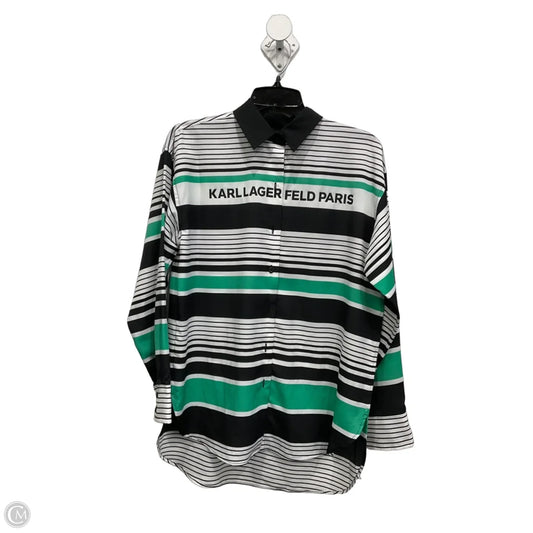 Blouse Designer By Karl Lagerfeld In Striped Pattern, Size: Xs