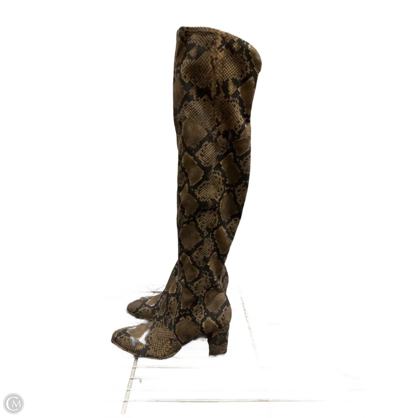 Boots Over-the-knee Heels By Marc Fisher In Snakeskin Print, Size: 6