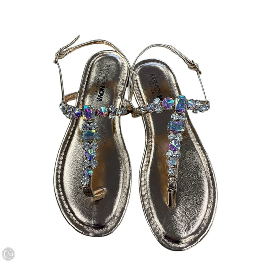 Sandals Flats By Fashion Nova In Multi-colored, Size: 7