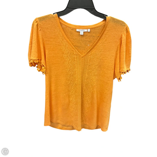 Top Short Sleeve By Chicos In Orange, Size: S