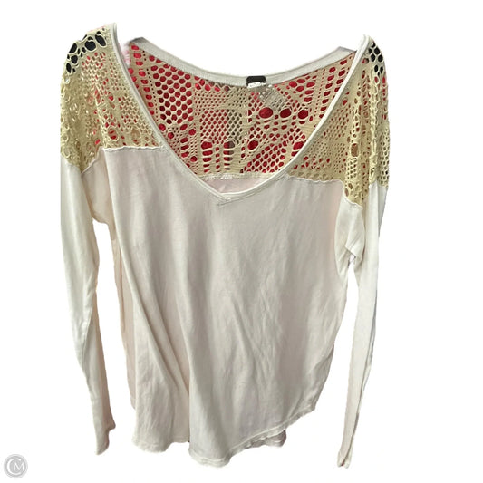 Top Long Sleeve By We The Free In Ivory, Size: Xs