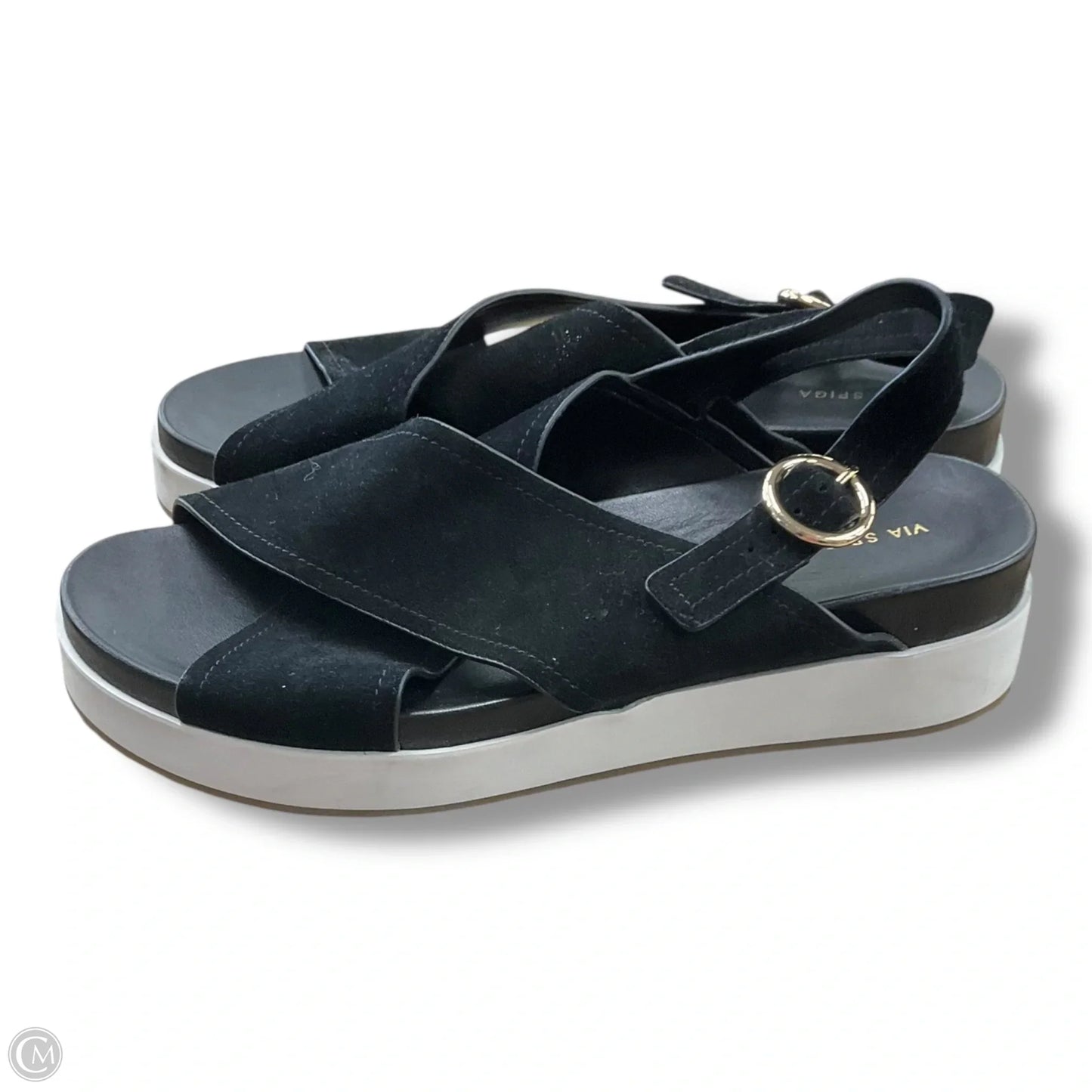 Sandals Heels Platform By Via Spiga In Black & White, Size: 8