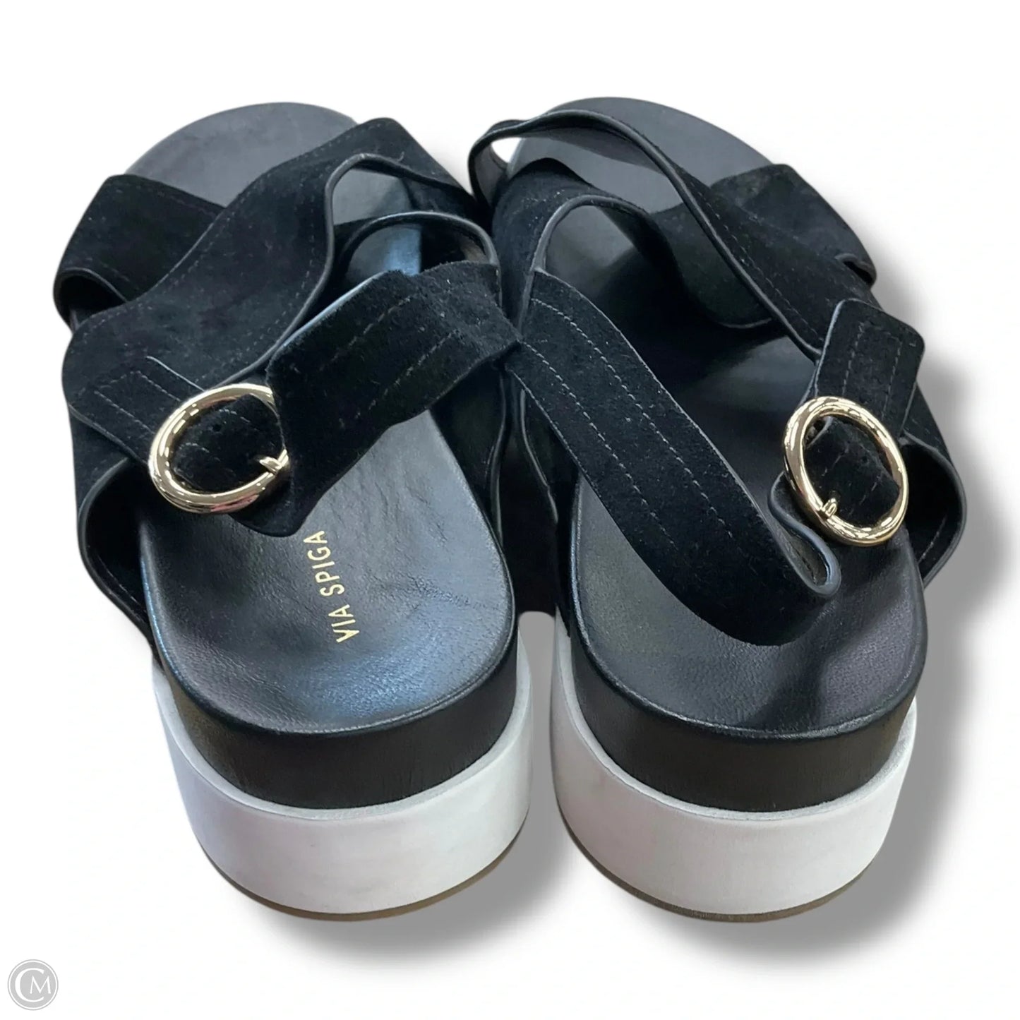 Sandals Heels Platform By Via Spiga In Black & White, Size: 8