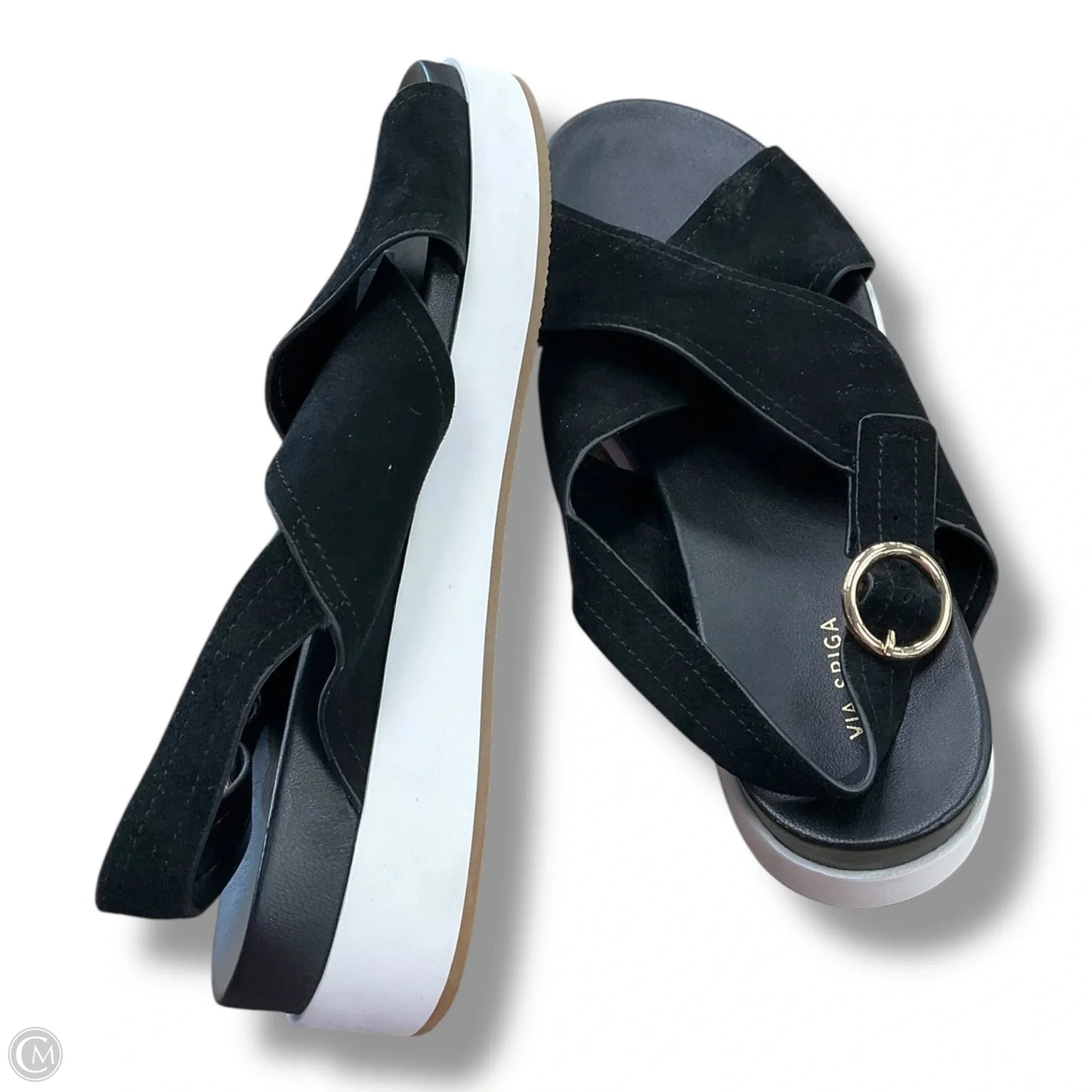 Sandals Heels Platform By Via Spiga In Black & White, Size: 8