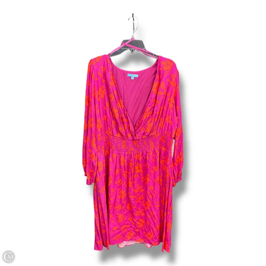 Dress Casual Midi By Draper James In Orange & Pink, Size: 1x