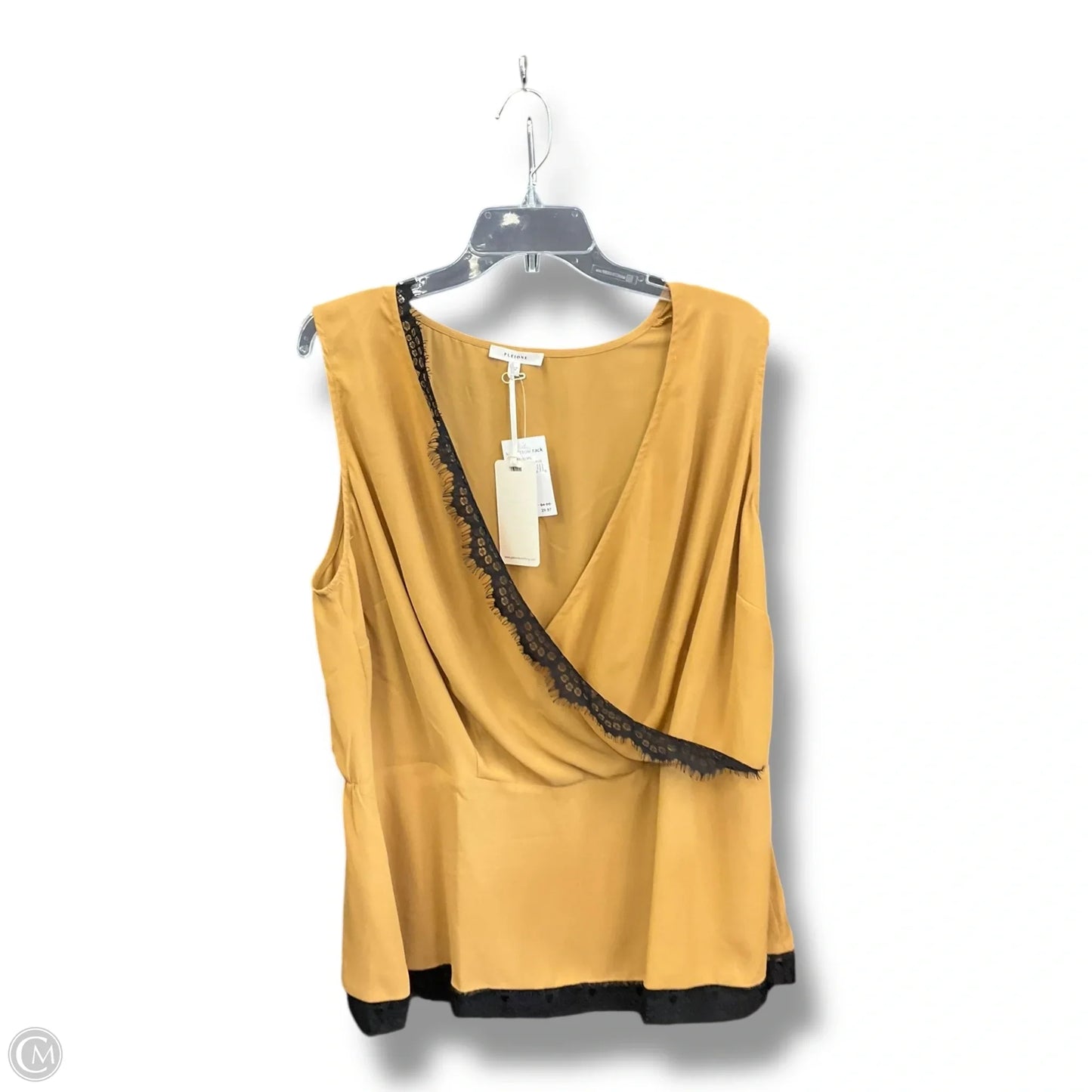 Top Sleeveless By Pleione In Gold, Size: 1x