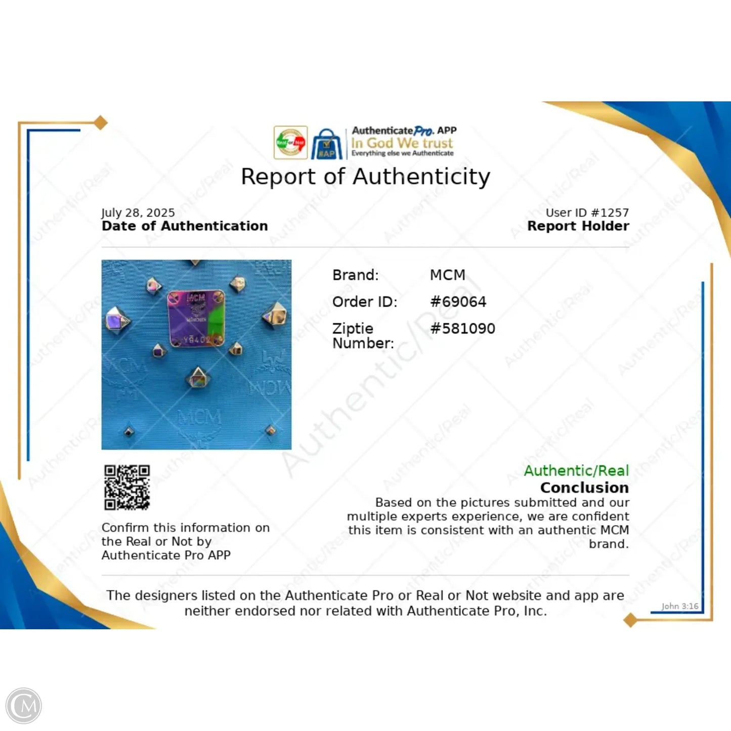 Backpack Luxury Designer By Mcm, Size: Medium