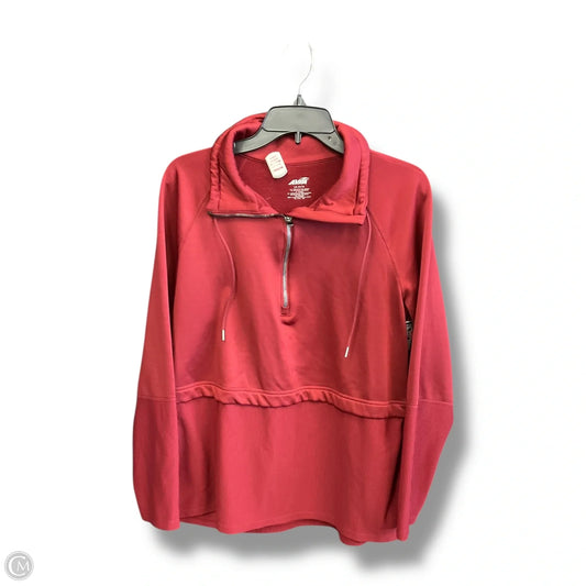 Athletic Top Long Sleeve Collar By Avia In Red, Size: L