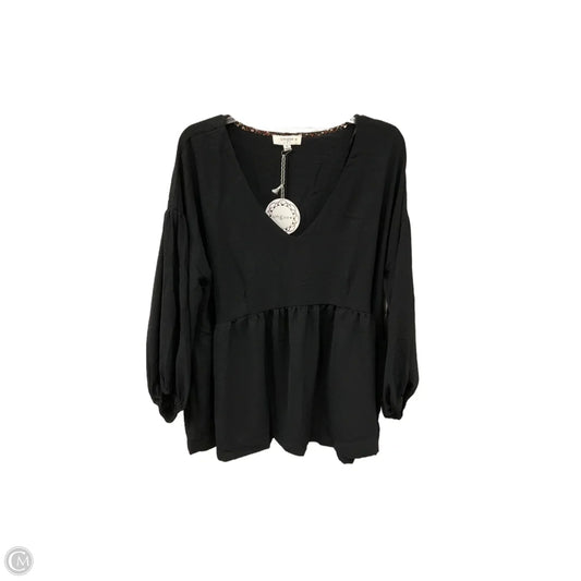 Top 3/4 Sleeve By Umgee In Black, Size: 1x