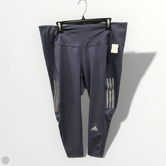 Athletic Leggings Capris By Adidas In Blue, Size: 3x
