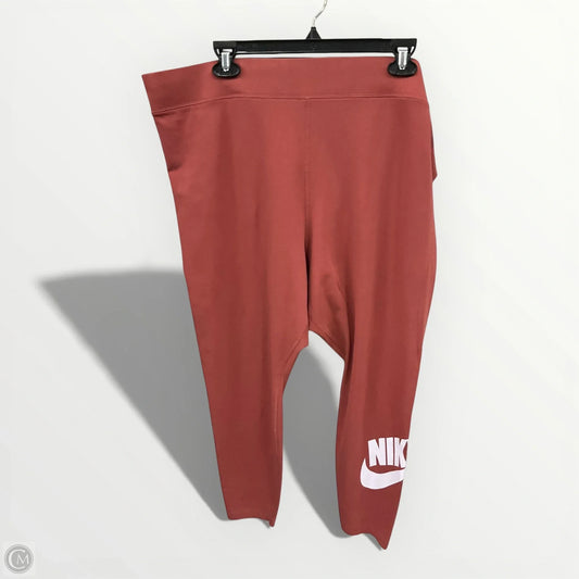 Athletic Leggings By Nike Apparel In Coral, Size: 2x