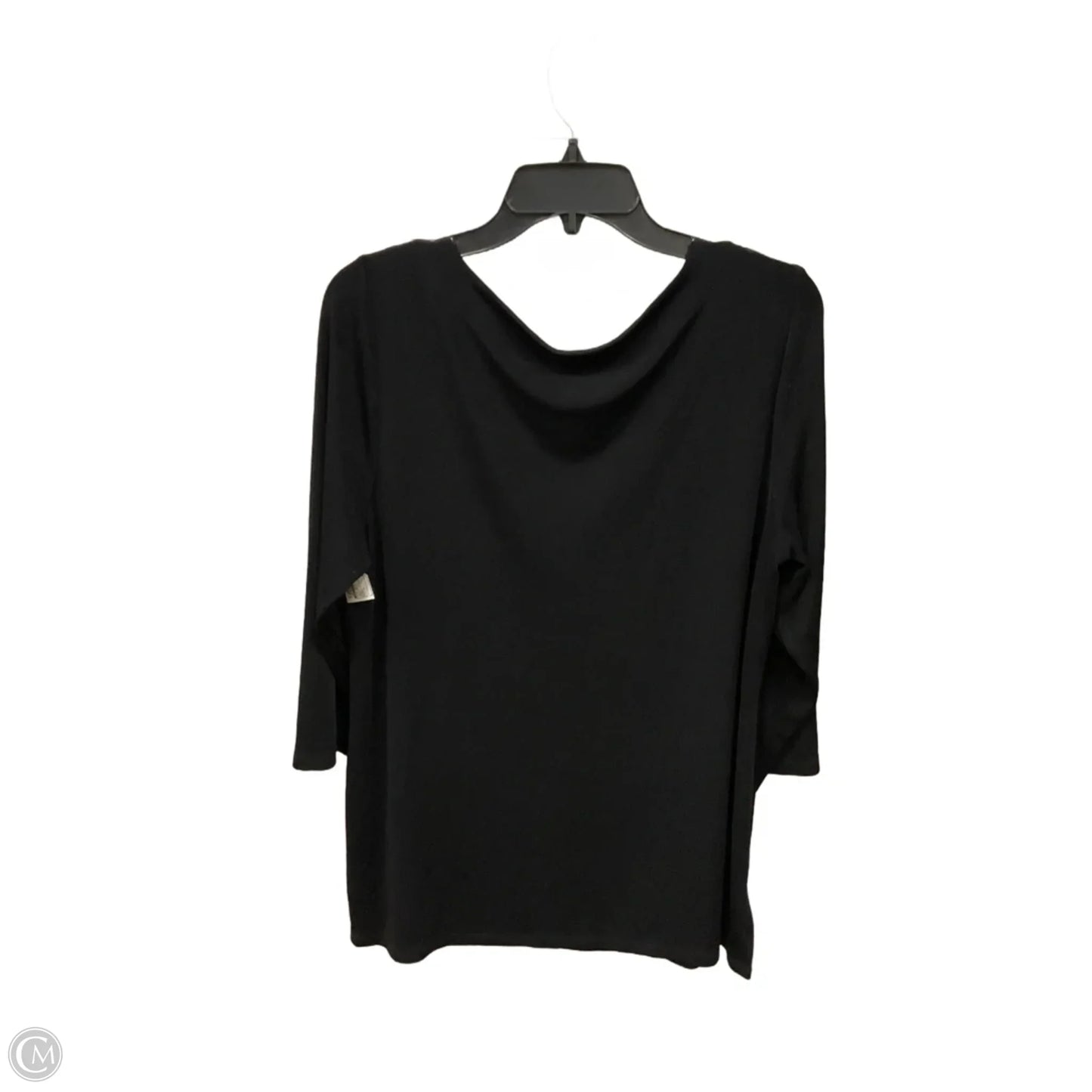 Top 3/4 Sleeve By Chicos In Black, Size: L