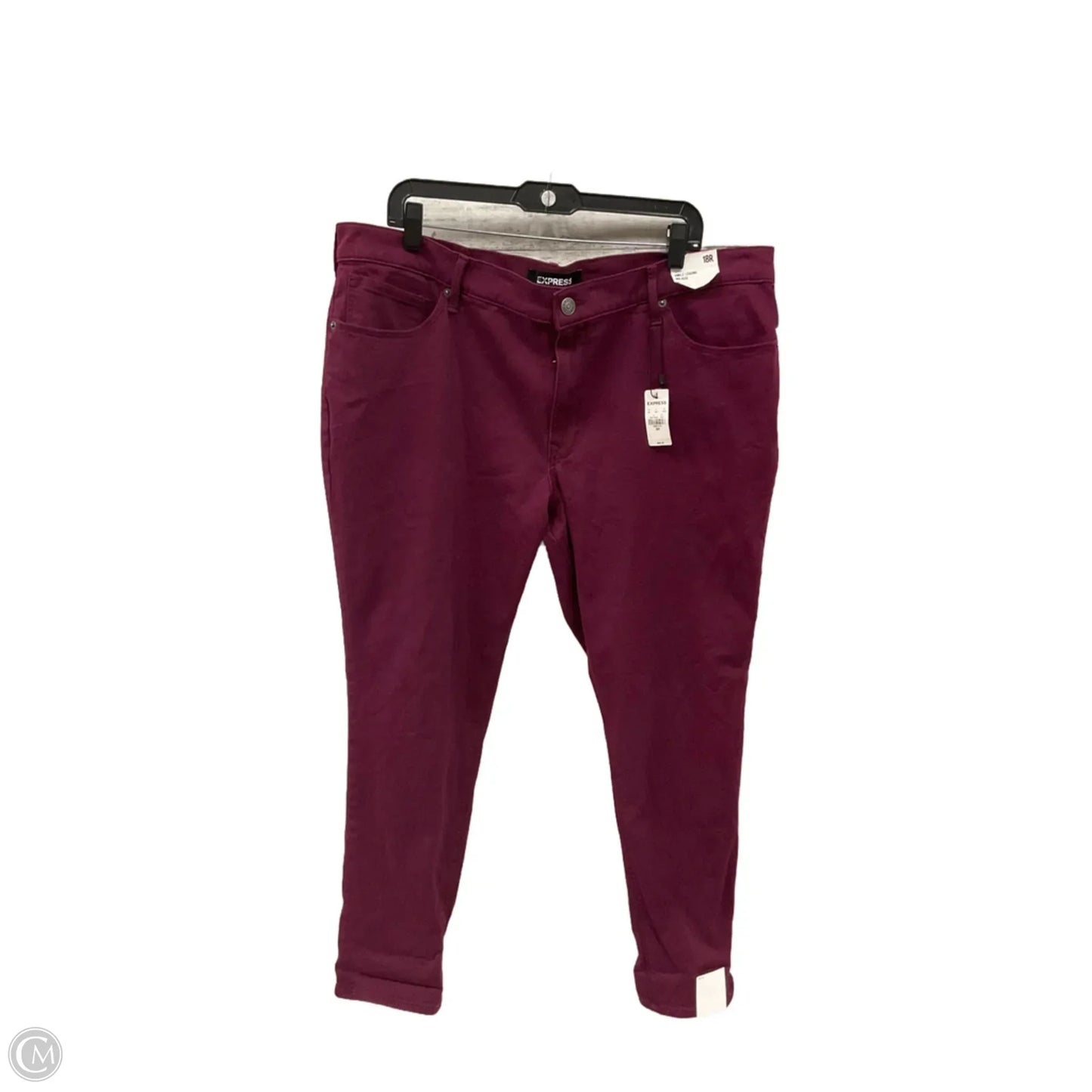 Pants Cropped By Express In Red, Size: 18
