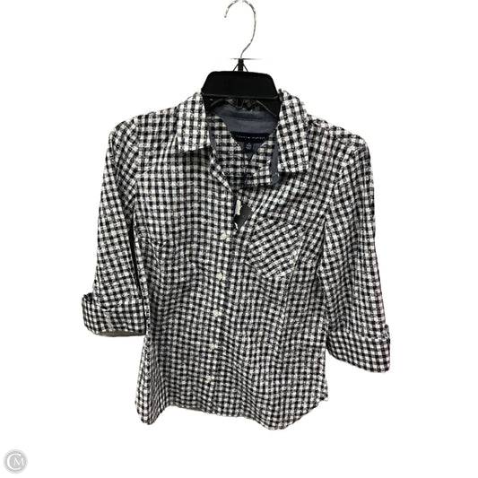 Blouse 3/4 Sleeve By Tommy Hilfiger In Plaid Pattern, Size: Xs