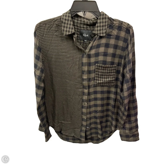 Blouse Long Sleeve By Rails In Green, Size: Xs