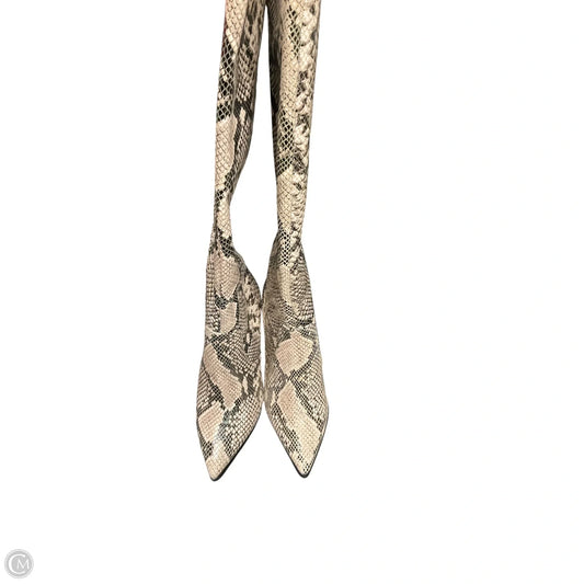 Boots Knee Heels By Cma In Snakeskin Print, Size: 8