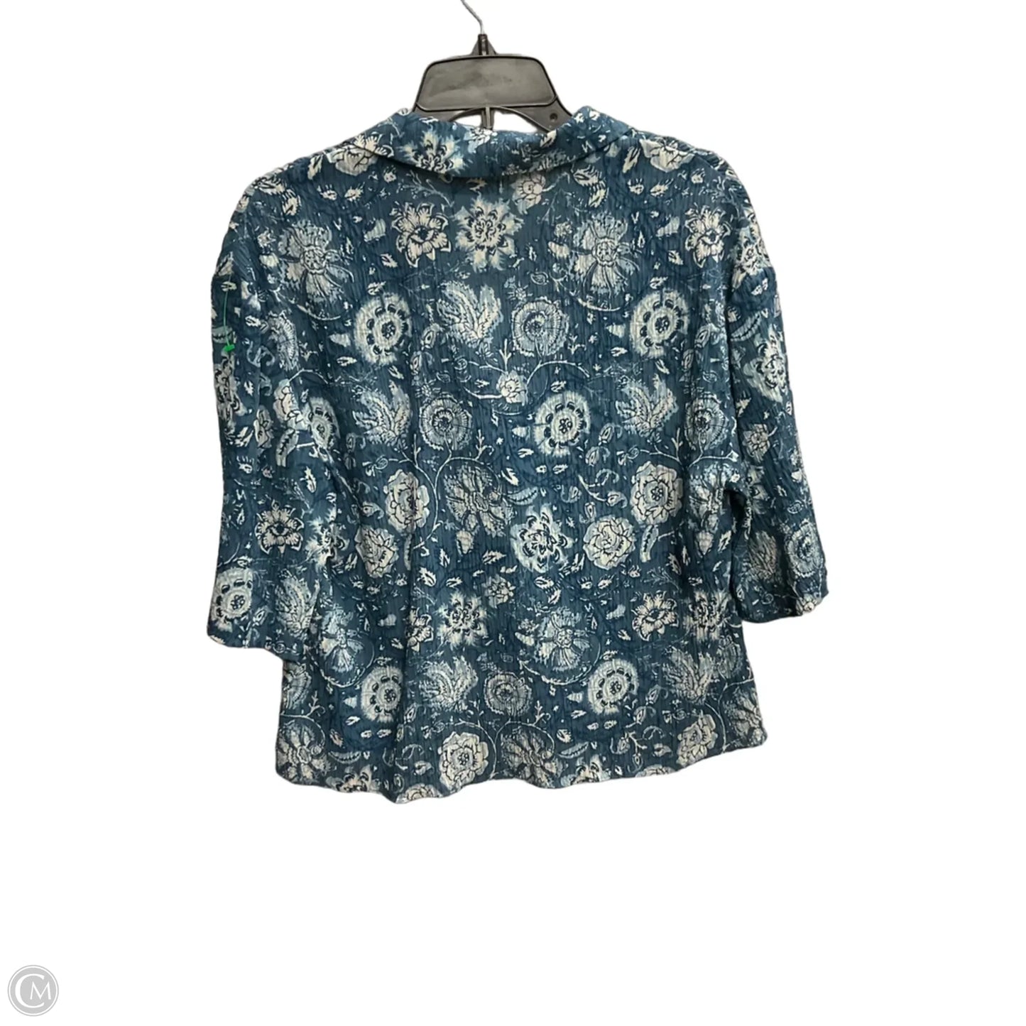 Blouse Short Sleeve By Zara In Blue, Size: M
