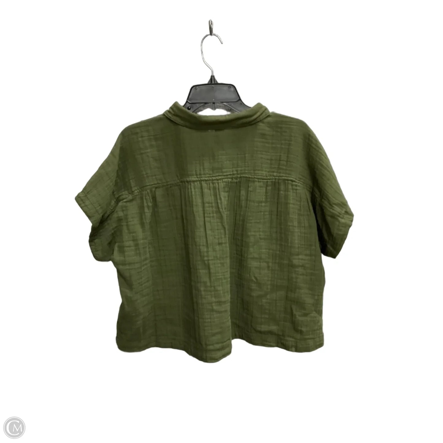 Blouse Short Sleeve By Old Navy In Green, Size: L