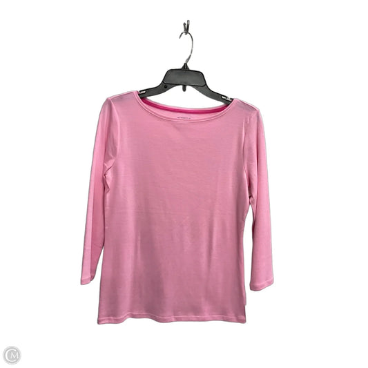 Top Long Sleeve Basic By Talbots In Pink, Size: S