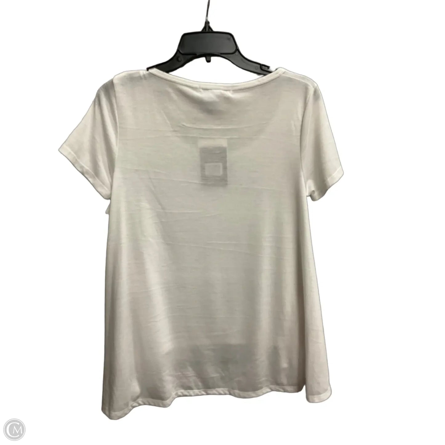 Top Short Sleeve By Clothes Mentor In White, Size: M
