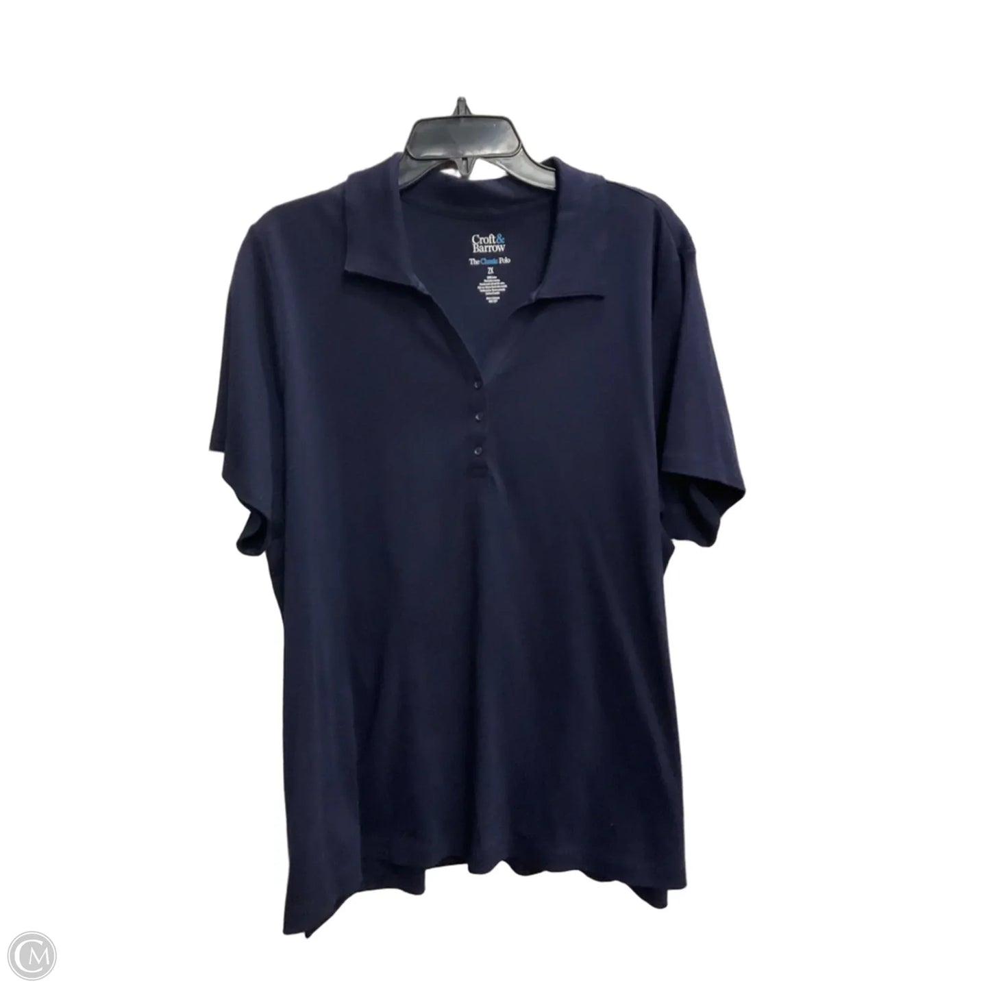Top Short Sleeve By Croft And Barrow In Blue, Size: 2x