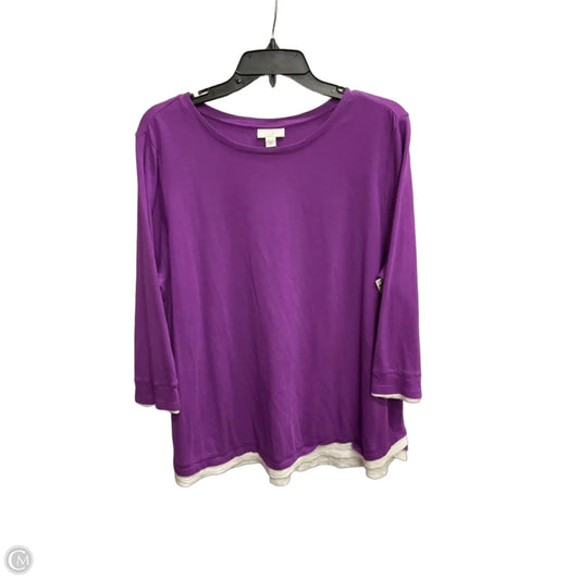 Top Long Sleeve By J. Jill In Purple, Size: Xl